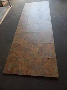 lot 131 image: Set of 2 Shelving Toppers - Wood Laminate  Peel & Stick Tile - 34.25 x 95.5
