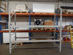 lot 73 image: 1 Section of Pallet Racking - 36 Uprights, 10 Beams - 2 Shelves