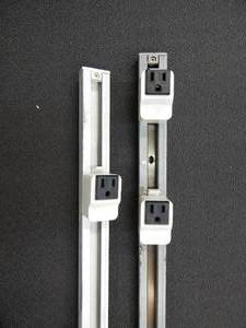 lot 90 image: Set of 2 Adjustable Outlets on 4ft Track 10 & 9 Cords