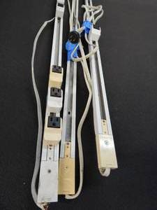 lot 92 image: Set of 3 Adjustable Outlets on 4ft Track 7, 6 & 3 Cords