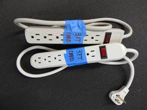 lot 95 image: Set of 2 Powerstrips - 4ft Cords
