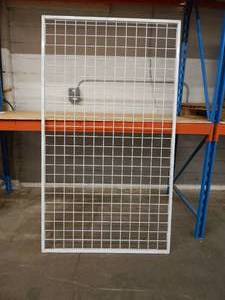 lot 6 image: Set of 2 Gridwall Panels - 4x7 - White, With Solid Metal Frame