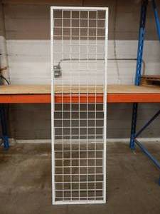 lot 19 image: Set of 2 Gridwall Panels - 2x7 White with Solid Metal Frame