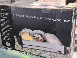 lot 572 image: Crofton 8-Quart Buffet Server with Warming Tray (in original packaging)