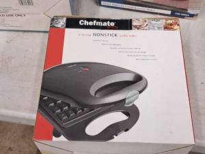 lot 575 image: Chefmate Utility 2-Serving Nonstick Waffle Maker (in original packaging)