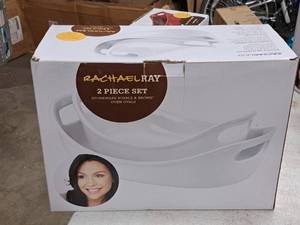 lot 591 image: Rachael Ray Stoneware Bubble & Brown Oven Ovals 2-piece