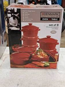 lot 595 image: Denmark Oven To Table 10-oz Stoneware Cocottes Set of 8