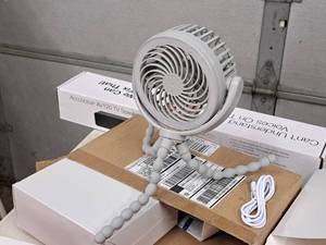 lot 688 image: Lot of (2) Living Glow Mini Fan Lights with Flexible Tripod Stand CP-FFLED01PB (in original packaging)