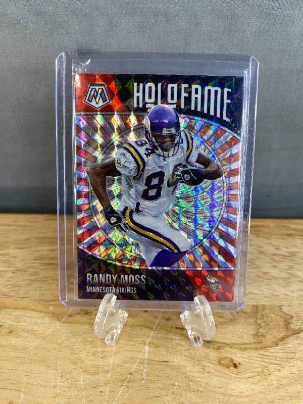 lot 178 image: 2021 Panini Mosaic Randy Moss Holofame Prizm #4 T