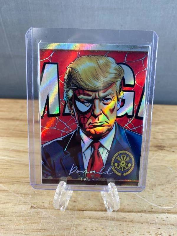 lot 38C image: USA President Donald Trump MAGA Custom Trading Card T