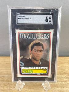 lot 16 image: 1983 Topps #294 Marcus Allen AFC Pro Bowl Card - SGC Graded 6 EXNM J