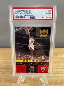 lot 20 image: 1999 Upper Deck Century Legends Michael Jordan Card (#83) - PSA 6 J