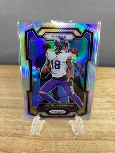 lot 96D image: Justin Jefferson 2023 Panini Silver Prizm Football Card No. 195 J