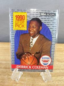 lot 234 image: 1990-91 NBA Hoops Derrick Coleman Rookie Card #390 J