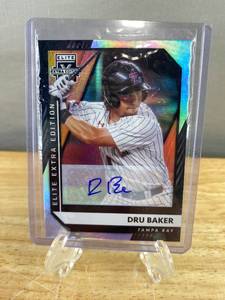 lot 235 image: Panini Elite Extra Edition Dru Baker Autographed Baseball Card No. 130 J