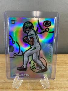 lot 243 image: Garrett Wilson 2022 Panini Chronicles Dynagon Prizm Draft Picks Rookie Card J