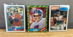 lot 267 image: Set of 3 John Elway Topps Broncos Football Cards J