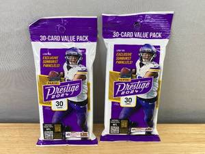 lot 45D image: 2 Brand New Packs of 2024 Panini Prestige NFL Football 30-Card Value Pack N