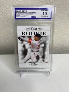 lot 84D image: Juan Soto 2018 Leaf Special Release Rookie Card - Gem Mint 10 M