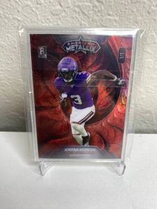 lot 318 image: Jordan Addison Wildcard American Metal Lx Football Card - Wide Receiver - Numbered 11 M