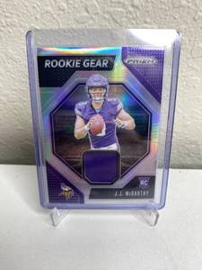 lot 319 image: 2023 Panini Prizm Silver Prizm Rookie Gear J.J. McCarthy Card M