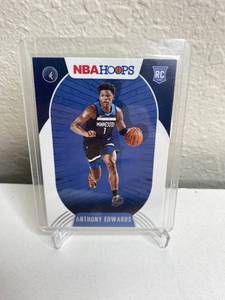 lot 320 image: 2020-21 NBA Hoops Anthony Edwards Minnesota Timberwolves Rookie Card M