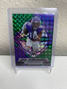 lot 330 image: 2023 Justin Jefferson Epic Performers Prizm Vikings NFL Football Card M