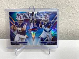 lot 333 image: NFL Buffalo Bills Thunder & Lightning Prizm Card - Josh Allen & Stefon Diggs M