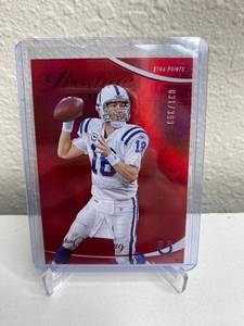 lot 343 image: Peyton Manning Indianapolis Colts 2023 Prestige Red Xtra Points Card Numbered 031399 M