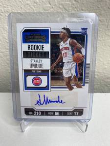 lot 348 image: 2023 NBA Panini Contenders Autograph Rookie Card Stanley Umude - Detroit Pistons M