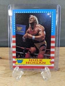lot 32 image: 1987 Topps Hulk Hogan Wrestling Stars Trading Card #3 T