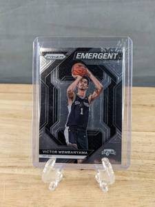lot 47 image: Victor Wembanyama 2023-24 Panini Prizm Emergent Rookie San Antonio Spurs NBA Basketball Card T