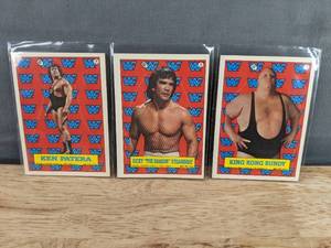 lot 741 image: Set of 3 1987 Topps WWF Wrestling Trading Sticker Cards Ken Patera, Ricky Steamboat, King Kong Bundy T