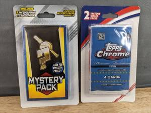 lot 71D image: Brand New 2021 Topps Chrome and Mystery Pack MLB Baseball Card Packs T