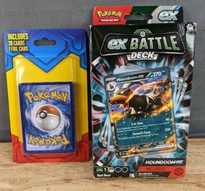 lot 34 image: Brand New Pokemon EX Battle Deck HoundoomEX and 20 Card  Foil Card Pack T