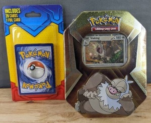lot 19 image: Brand New Pokemon 21 Trading Card Game Bundle and 3 Pack Slaking Triple Whammy TCG Tin T