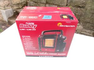 lot 108 image: 4-9000 BTU Buddy Heater (NOS)
