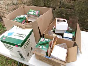 lot 114 image: Propane Lantern & Boxes of Lantern Parts (NOS)