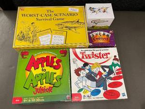Board and Card Games Bundle: Apples to Apples Junior, Twister, and More