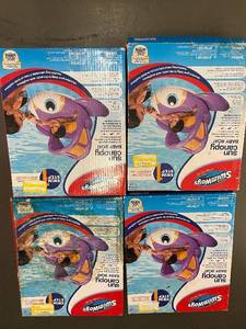 lot 36 image: Set of 4 SwimWays Sun Canopy Baby Boats