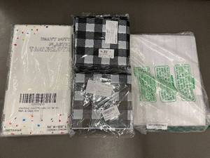 lot 42 image: Assorted Heavy Duty Plastic Tablecloths