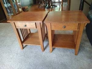 lot 5 image: Matching Wood Side Tables