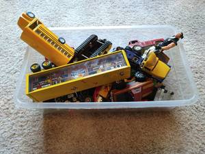 lot 37 image: Bin of Toy Cars