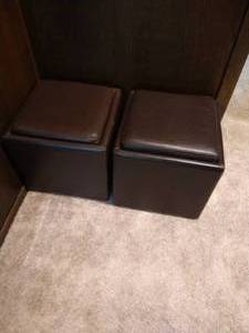 lot 50 image: Two Storage Cube Footstools w Extra Cube Inside Each