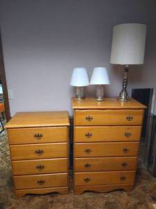 lot 70 image: Two Dressers & Three Lamps