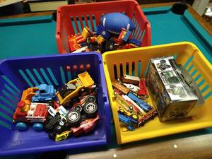 lot 84 image: Stacking Toy Organizer w Toy Cars, Etc