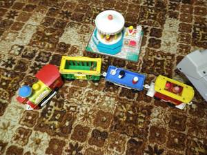 lot 90 image: Vintage Fisher Price Circus Train & Merry-Go-Round