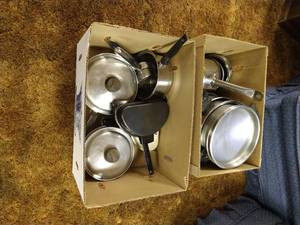 lot 103 image: Two Boxes PotsPans