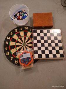 lot 140 image: Bar Games- Darts, Checkers, Poker Chips, Backgammon