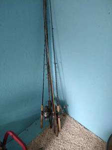 lot 169 image: Nine Fishing Rods & Seven Reels